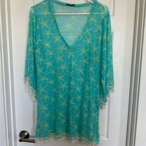 Letarte Swim Coverup Starfish Print Size Small